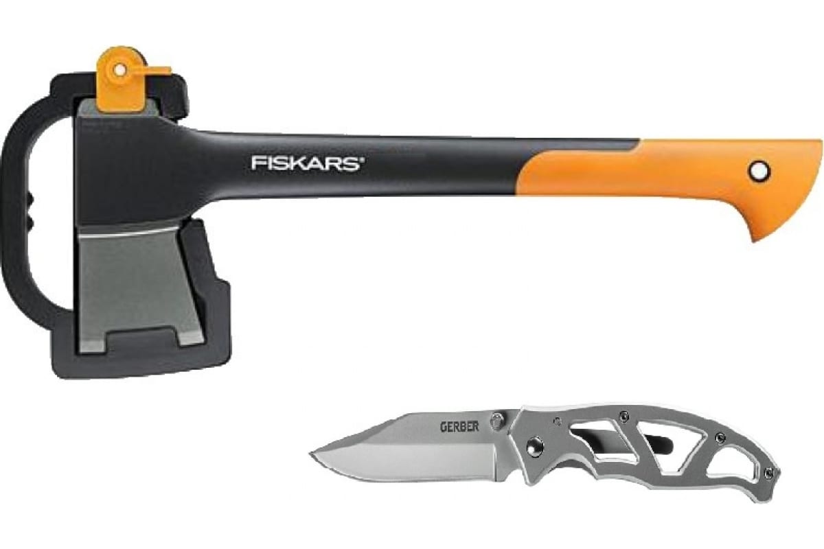 Набор Fiskars: малый плотницкий топор и складной нож Paraframe