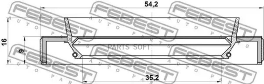 

FEBECT 95HBY37540916C 95HBY37540916C_сальник дифференциала! 37x54x9/16\ Toyota RAV 4 2.0/2