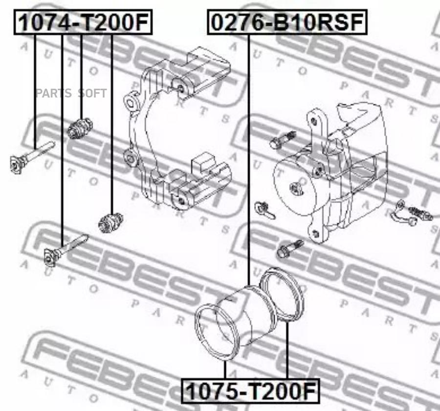 FEBECT 1074T200F 1074-T200F_ремкомплект суппорта!\ Chevrolet Lacetti 03-12/Aveo 03-11/Lano