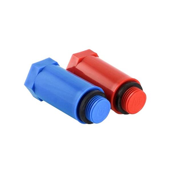 Набор 1/2' НР 8шт цветных удлиненных заглушек (синий/красный) пластиковые VALFEX