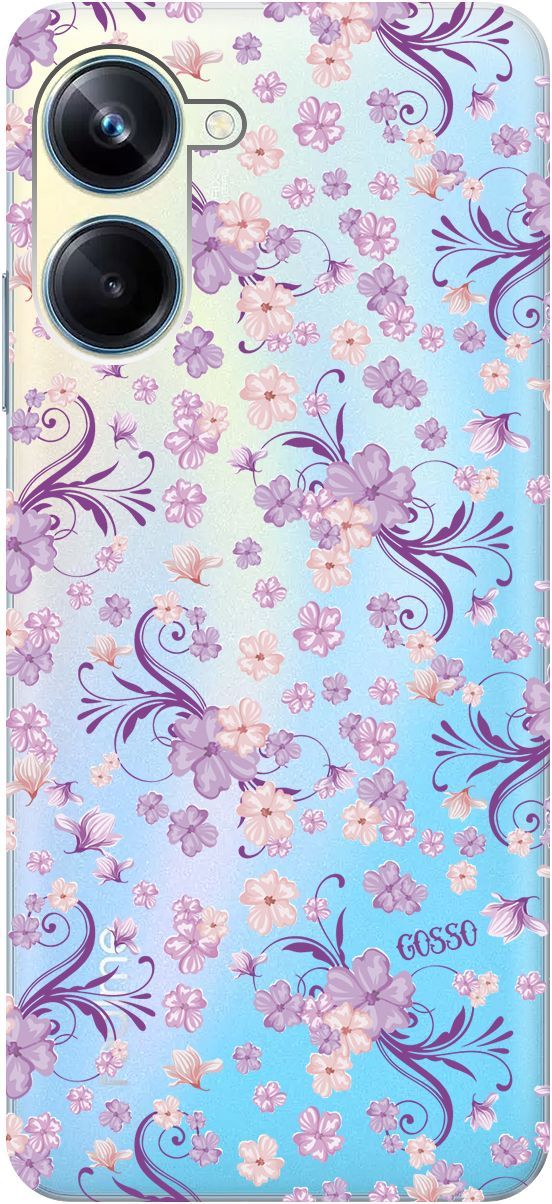 

Силиконовый чехол на Realme 10 Pro "Lilac Flowers" прозрачный, Прозрачный;фиолетовый, 158597