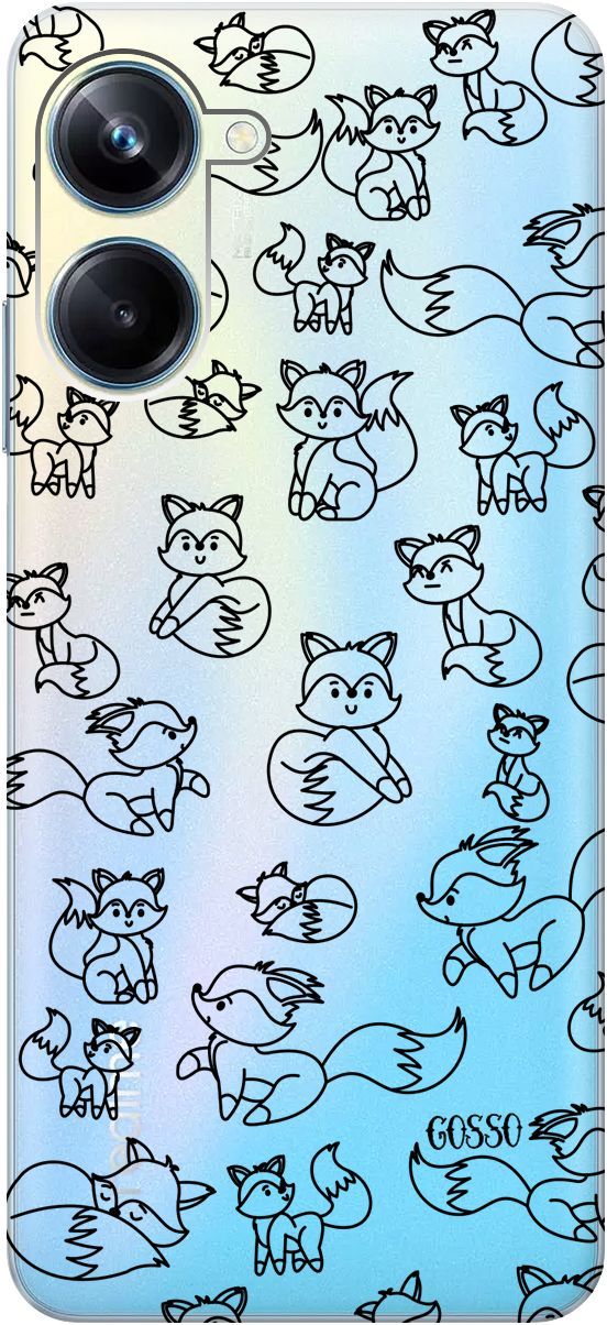 

Силиконовый чехол на Realme 10 Pro "Funny Foxes" прозрачный, Прозрачный;черный, 158597