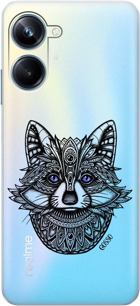 

Силиконовый чехол на Realme 10 Pro "Grand Raccoon" прозрачный, Прозрачный;синий, 158597