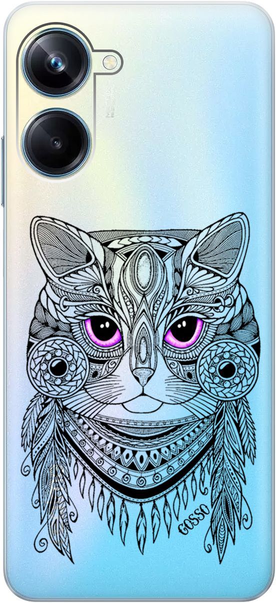 

Силиконовый чехол на Realme 10 Pro "Grand Cat" прозрачный, Прозрачный;фиолетовый, 158597