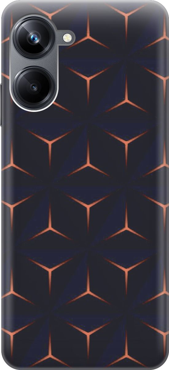 

Силиконовый чехол на Realme 10 Pro "Темные пирамиды", Оранжевый;черный, 158580