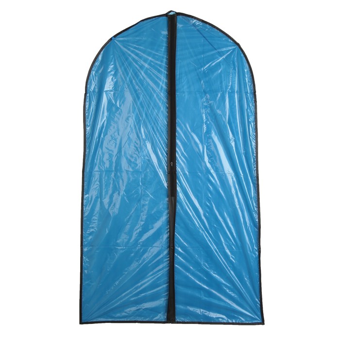 фото Чехол для одежды доляна, 60×102 см, pe, цвет синий прозрачный