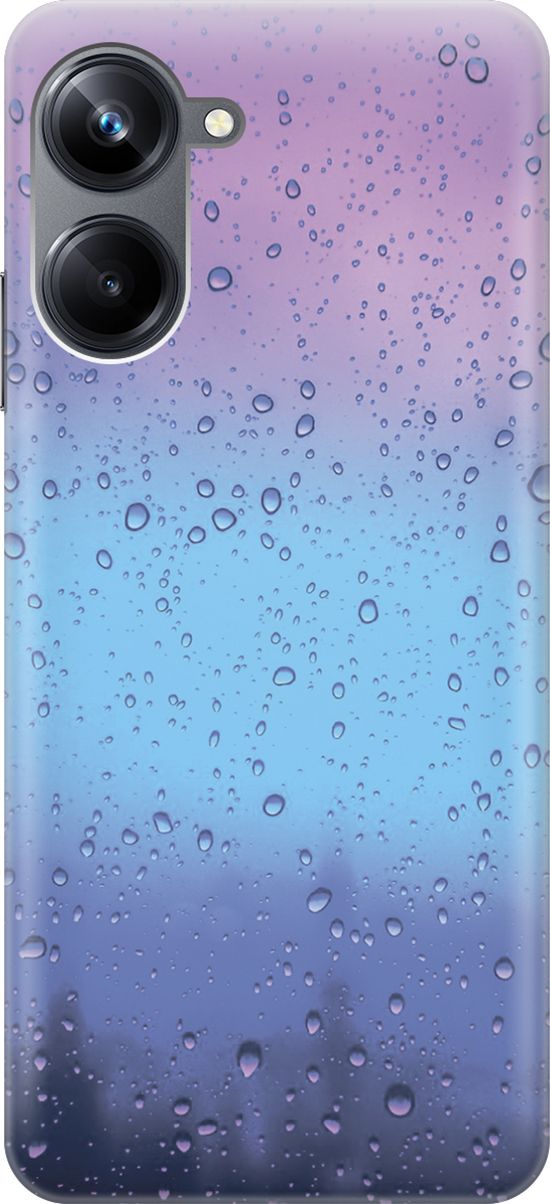 

Силиконовый чехол на Realme 10 Pro "Капли на стекле", Голубой;синий, 158594