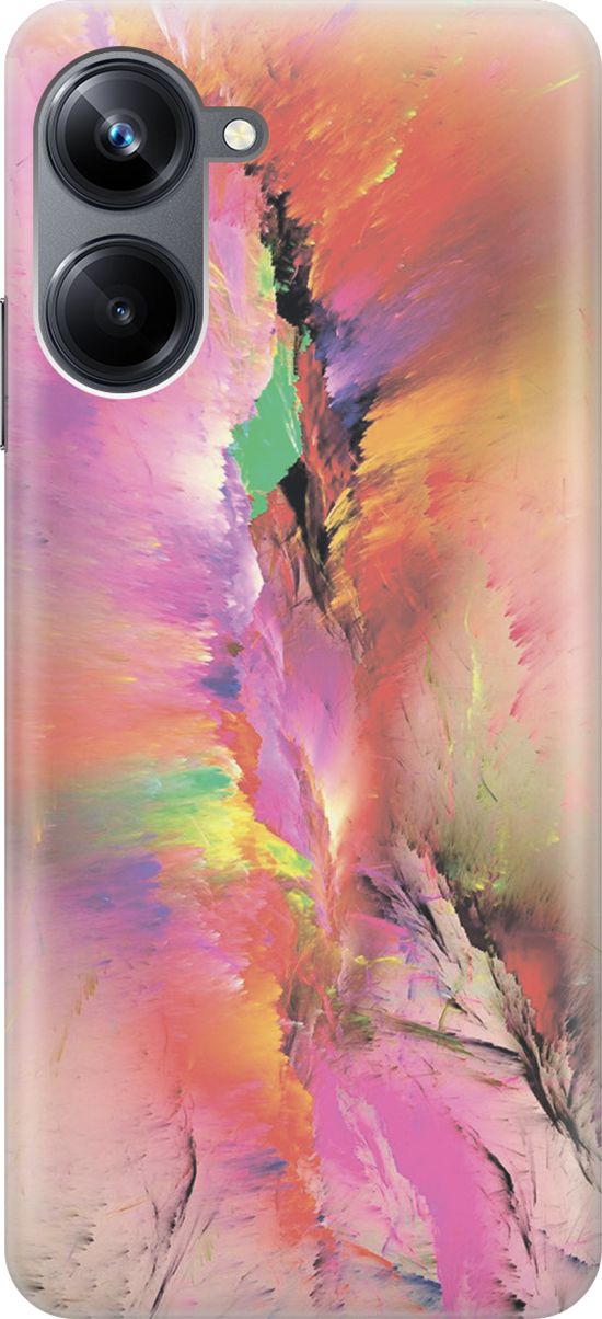 

Силиконовый чехол на Realme 10 Pro "Красочный разлом", Желтый;зеленый, 158581