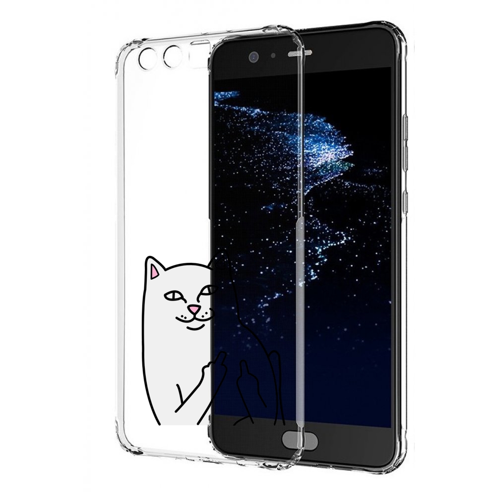 

Чехол бампер MyPads котяра для Huawei P10 Plus противоударный, Прозрачный, Tocco
