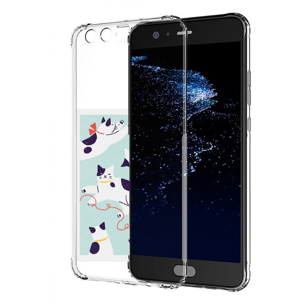 

Чехол бампер MyPads коты-с-клубками для Huawei P10 Plus противоу, Прозрачный, Tocco