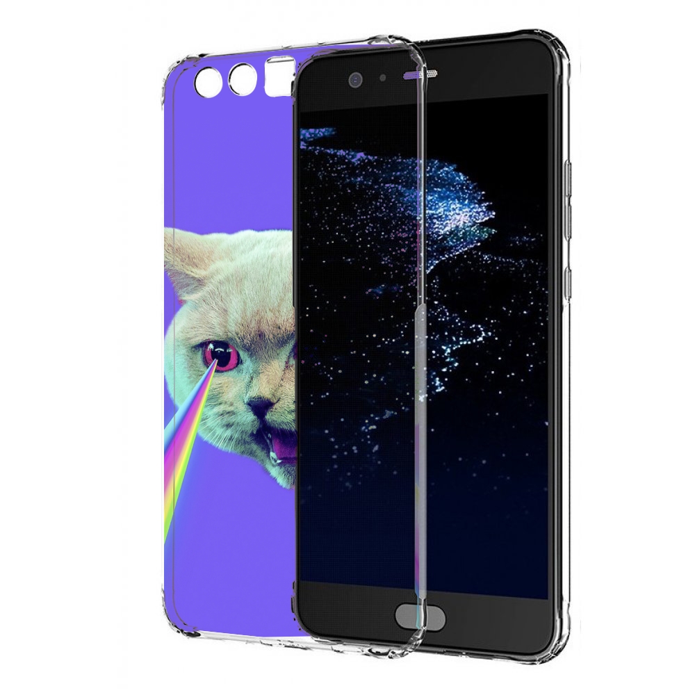 

Чехол бампер MyPads кот с радугой в глазах для Huawei P10 Plus п, Прозрачный, Tocco