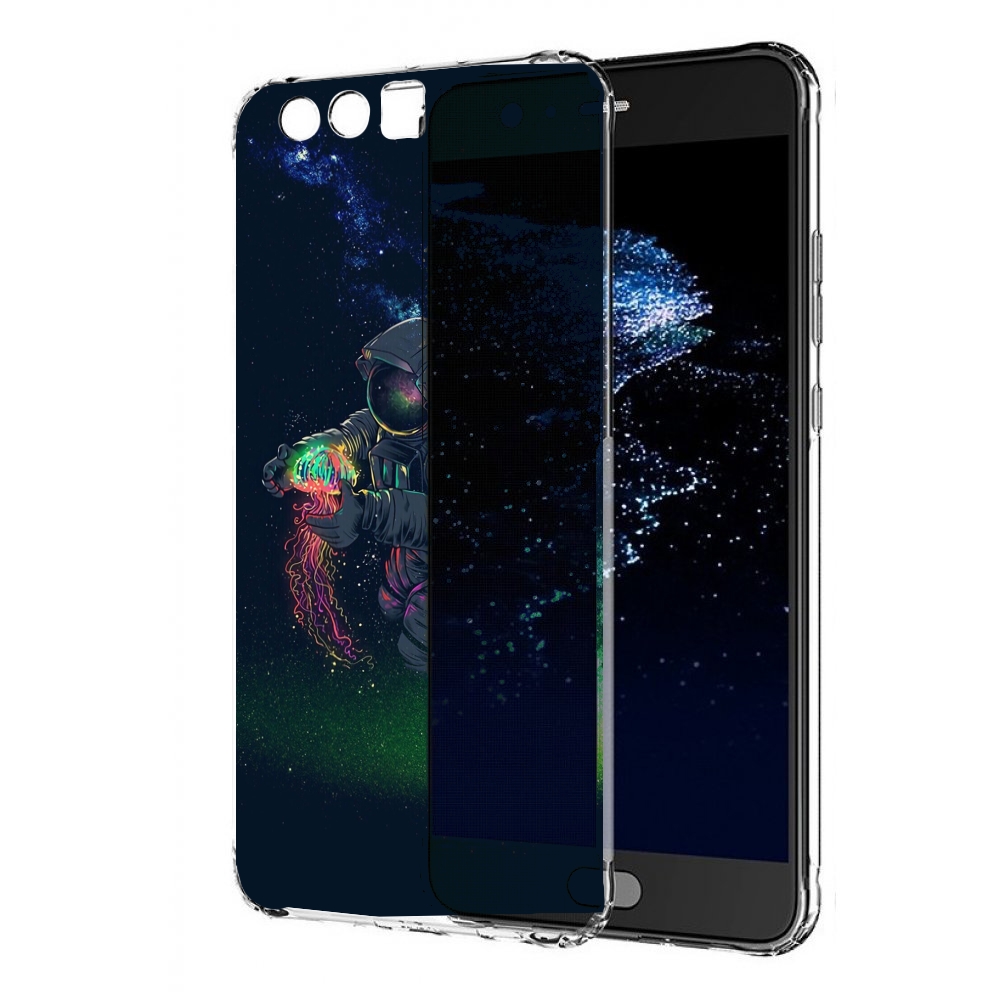 

Чехол бампер MyPads космонавт-с-оружием-арты для Huawei P10 Plus, Прозрачный, Tocco
