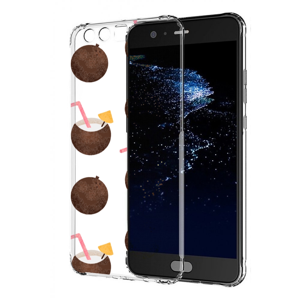 

Чехол бампер MyPads кокосики для Huawei P10 Plus противоударный, Прозрачный, Tocco
