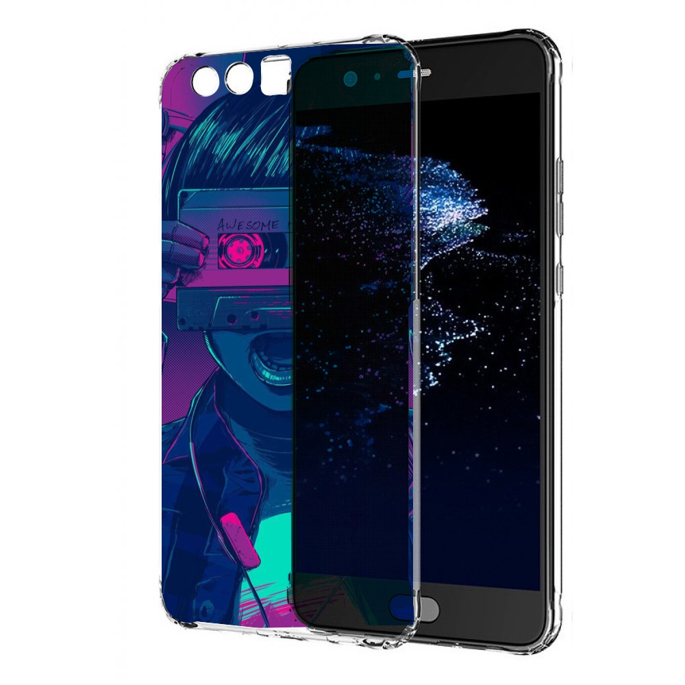 

Чехол бампер MyPads киберпанк с кассетой для Huawei P10 Plus про, Прозрачный, Tocco