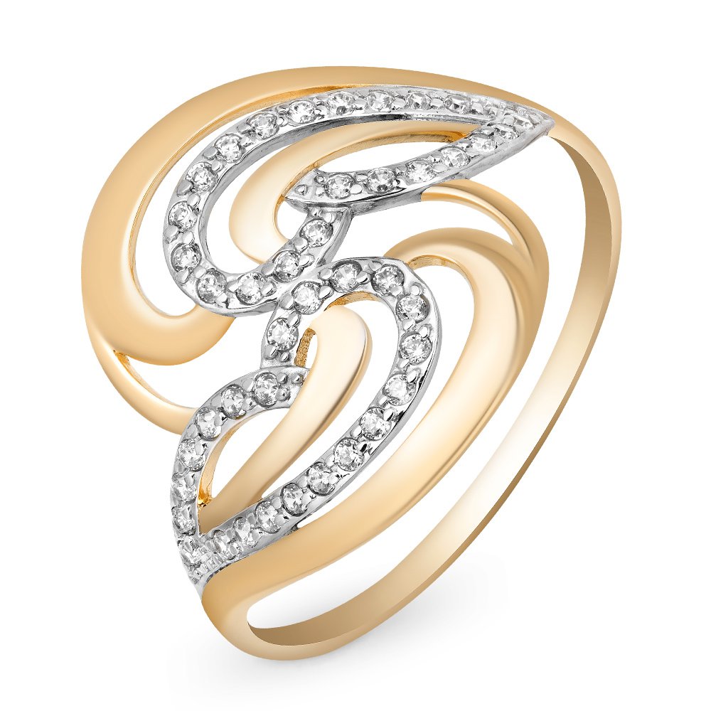 

Кольцо женское из красного золота с фианитом 585Gold 301009696, р, 301009696