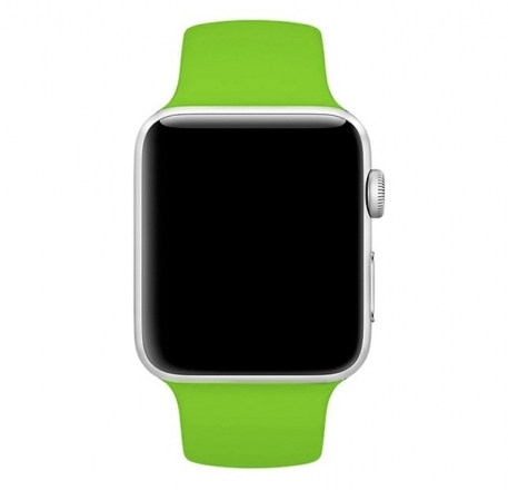 фото Ремешок силиконовый для apple watch 42/44мм (31), ярко-зеленый, на кнопке nobrand