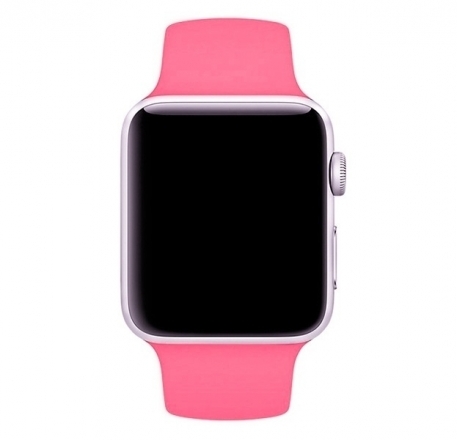 

Ремешок силиконовый для Apple Watch 42/44мм (29), розовый, на кнопке