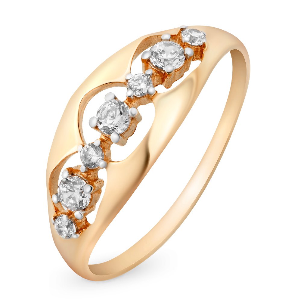 

Кольцо женское из красного золота с фианитом 585Gold 301009686, р, 301009686