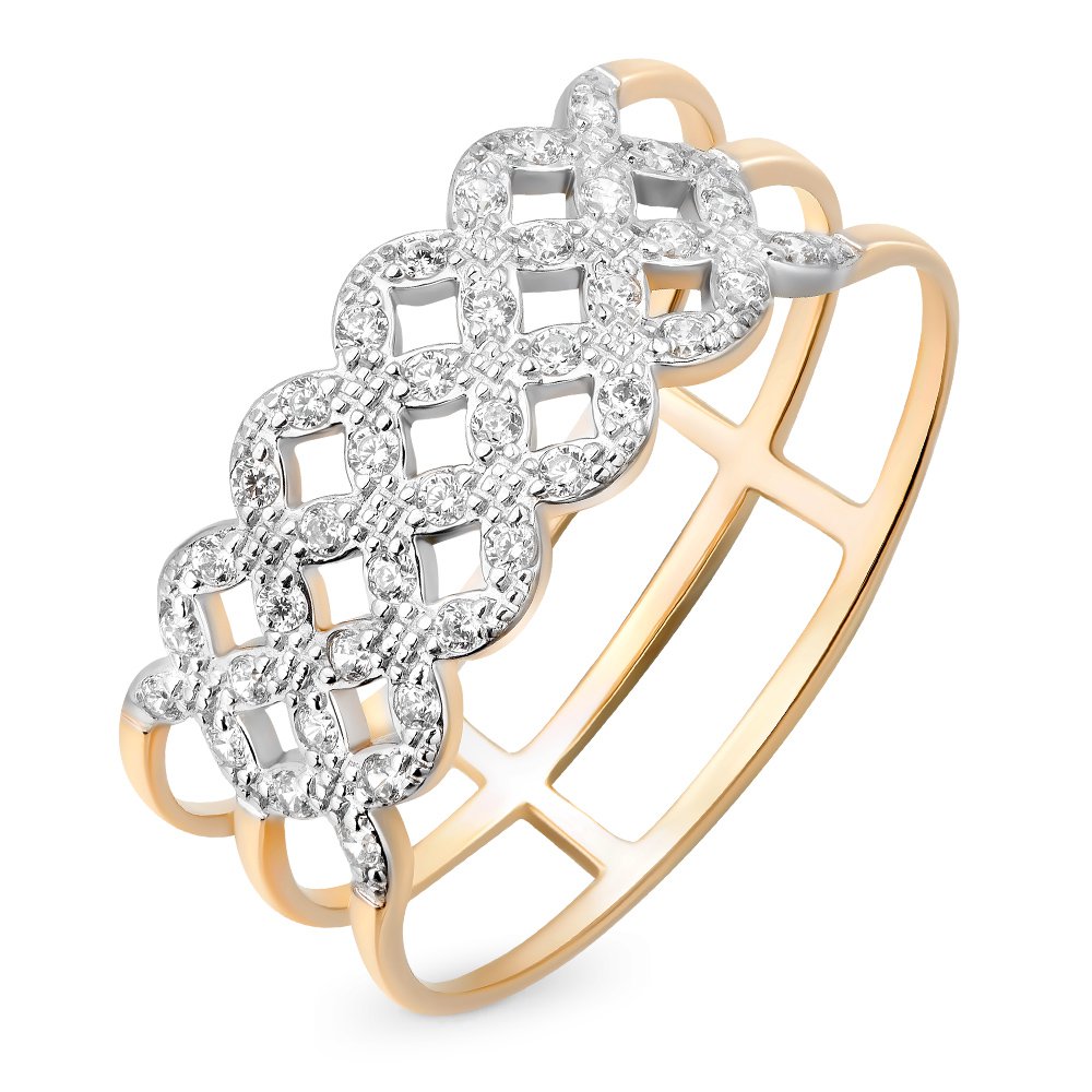 

Кольцо женское из красного золота с фианитом 585Gold 301009685, р. 16,5, 301009685