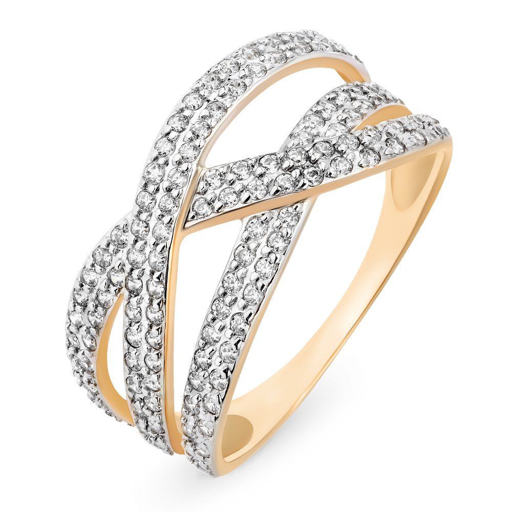 

Кольцо женское из красного золота с фианитом 585Gold 301009642, р, 301009642