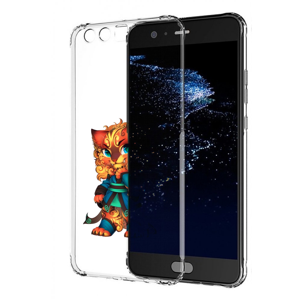 

Чехол бампер MyPads золотой-кот для Huawei P10 Plus противоударный, Прозрачный, Tocco