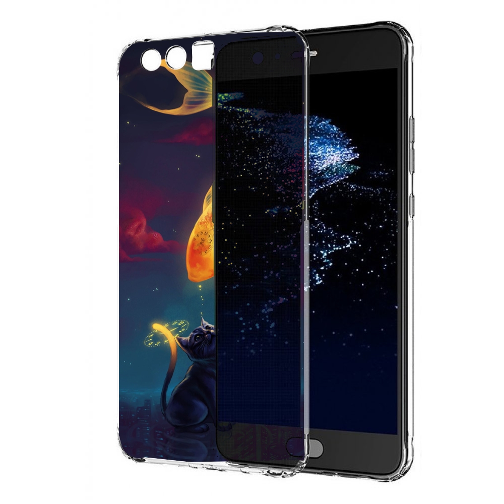 

Чехол бампер MyPads золотая-рыбка-часовая для Huawei P10 Plus пр, Прозрачный, Tocco