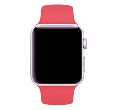 

Ремешок силиконовый для Apple Watch 42/44мм (39), розово-красный, на кнопке