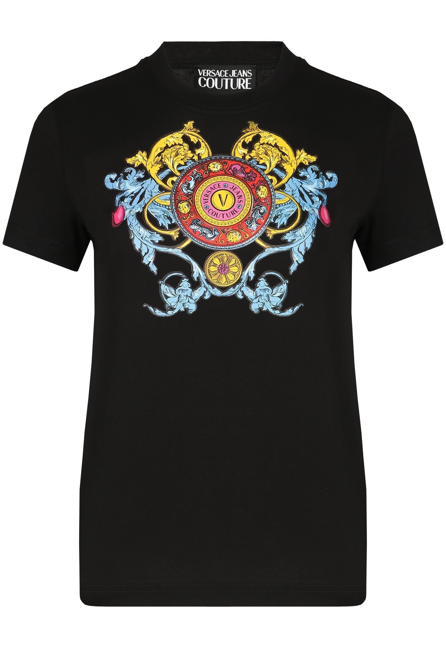 

Футболка женская Versace Jeans Couture 132323 черная S, Черный, 132323