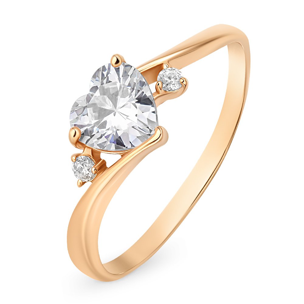 

Кольцо женское из красного золота с фианитом 585Gold 301009590, р. 16,5, 301009590