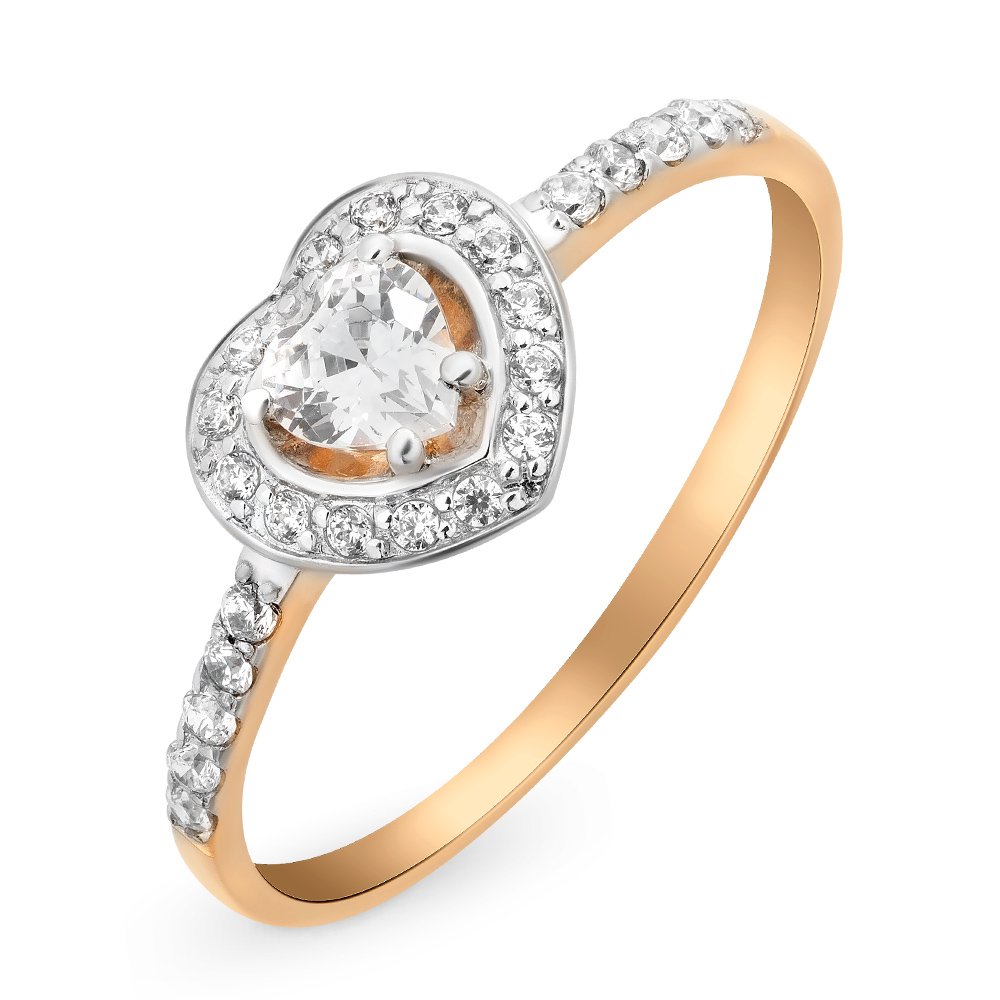 

Кольцо женское из красного золота с фианитом 585Gold 301009639, р. 16,5, 301009639