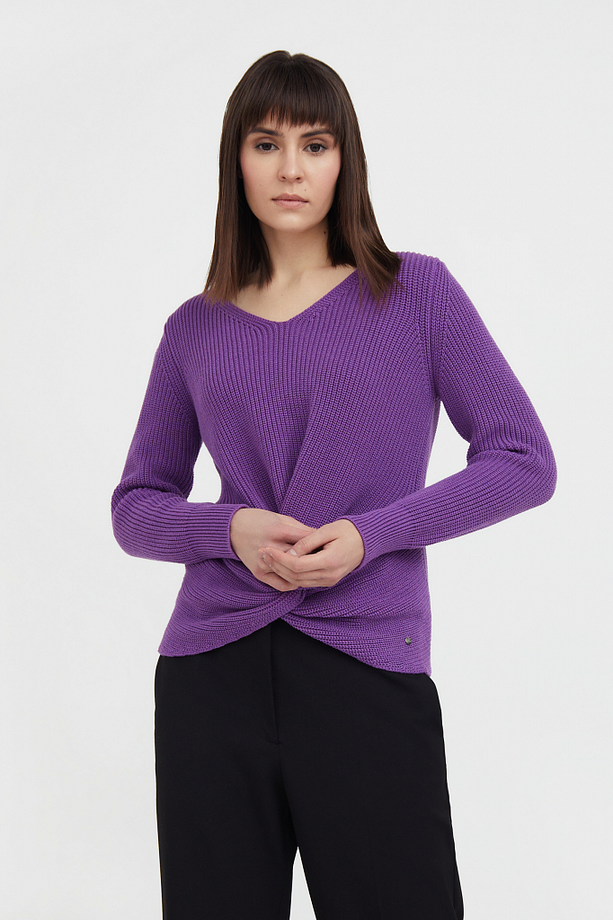 фото Пуловер женский finn flare b21-11152 фиолетовый m