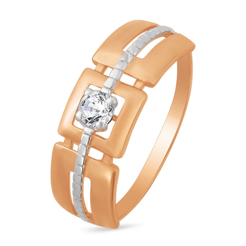 

Кольцо женское из красного золота с фианитом 585Gold 301009669, р, 301009669