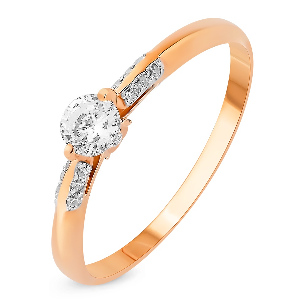 

Кольцо женское из красного золота с фианитом 585Gold 301011340, р, 301011340