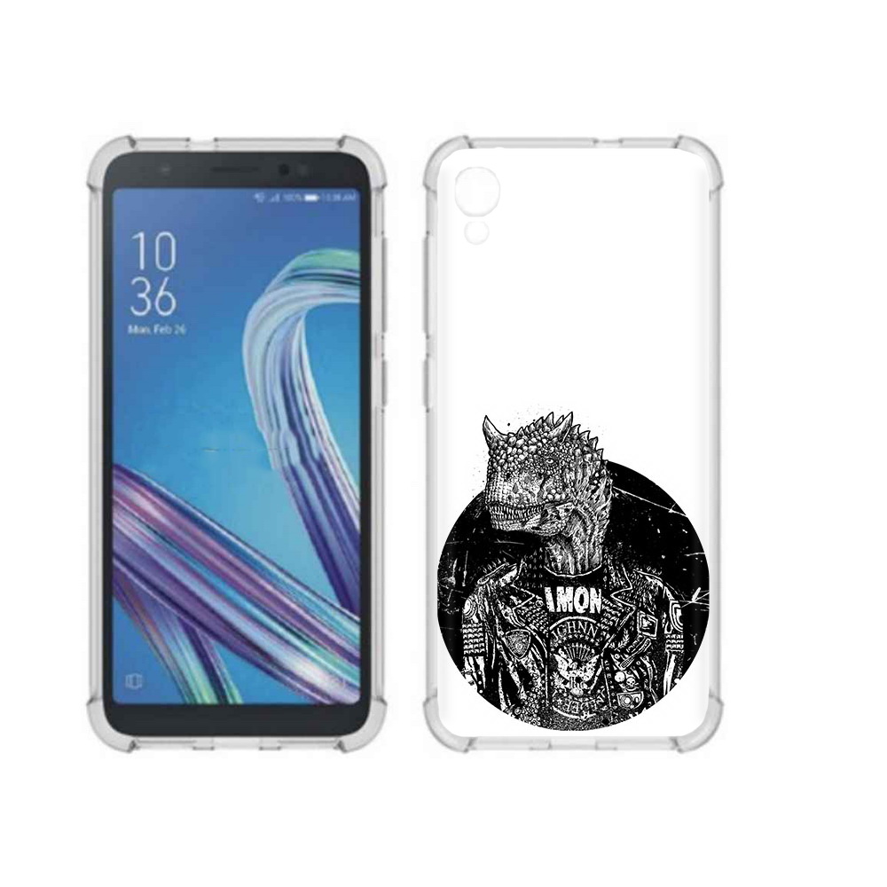 

Чехол MyPads Tocco для Asus ZenFone Live L1 (G552KL) динозавр в куртке (PT113202.648.328), Прозрачный, Tocco