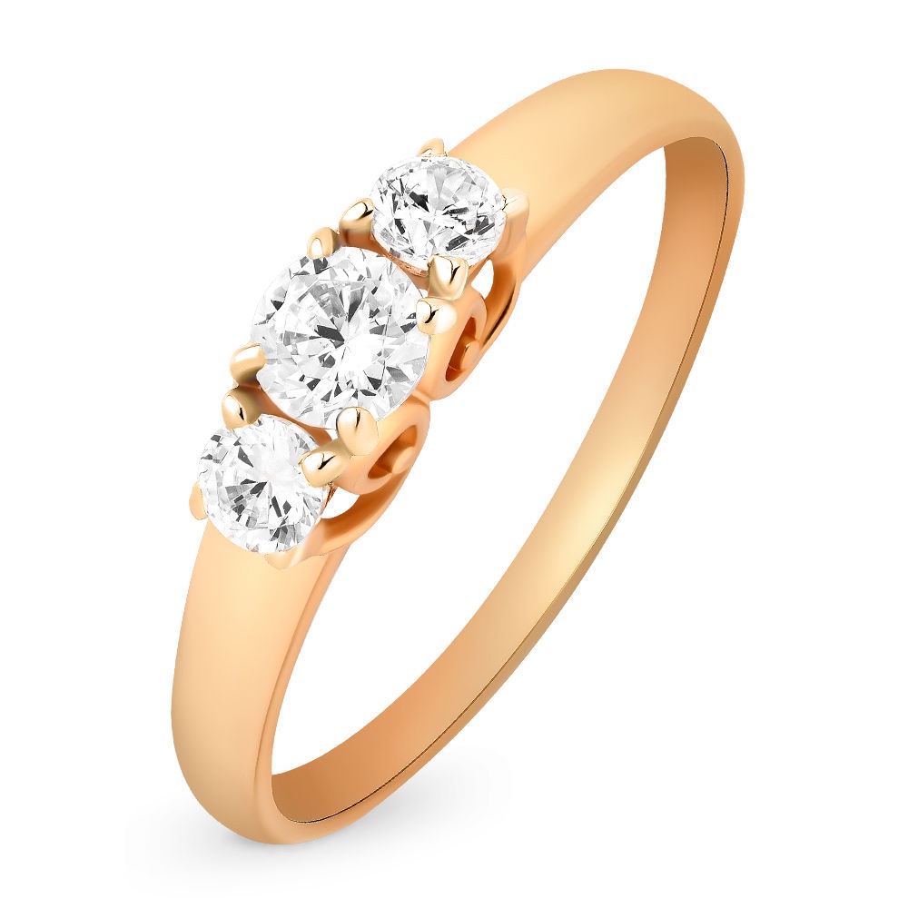

Кольцо женское из красного золота с фианитом 585Gold 301009577, р, 301009577