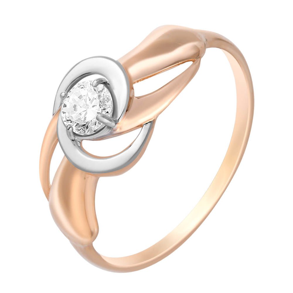 

Кольцо женское из красного золота с фианитом 585Gold 301007292, р, 301007292