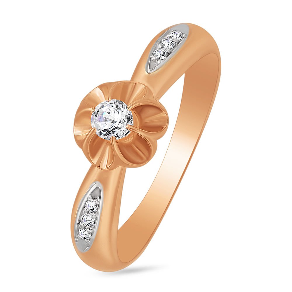 

Кольцо женское из красного золота с фианитом 585Gold 301009467, р. 18,5, 301009467