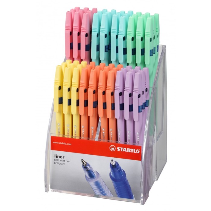 

Ручка шариковая STABILO Liner 808, узел 0,7 мм, пастельные цвета корпуса, чернила синие, д, Liner 808