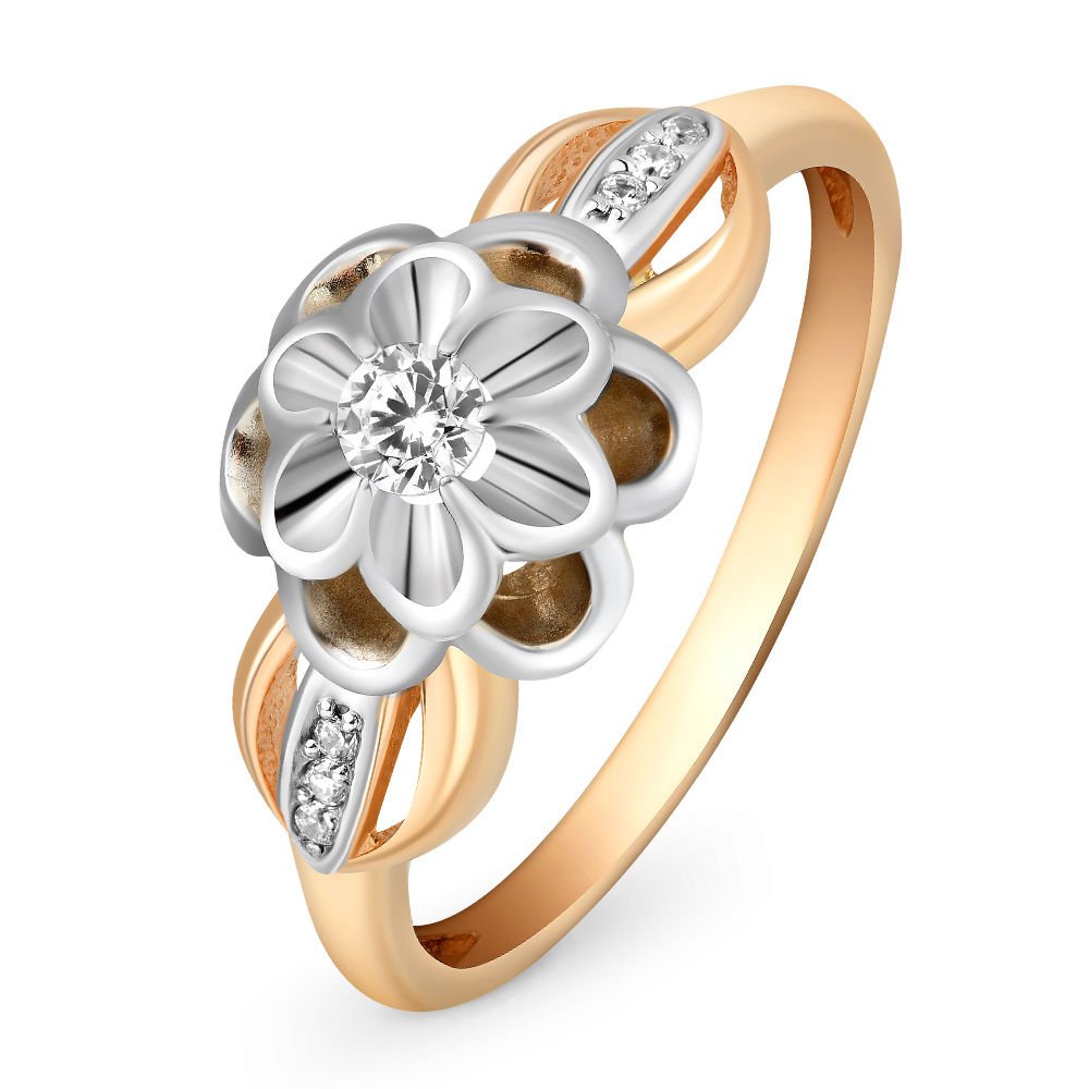 

Кольцо женское из красного золота с фианитом 585Gold 301009419, р, 301009419