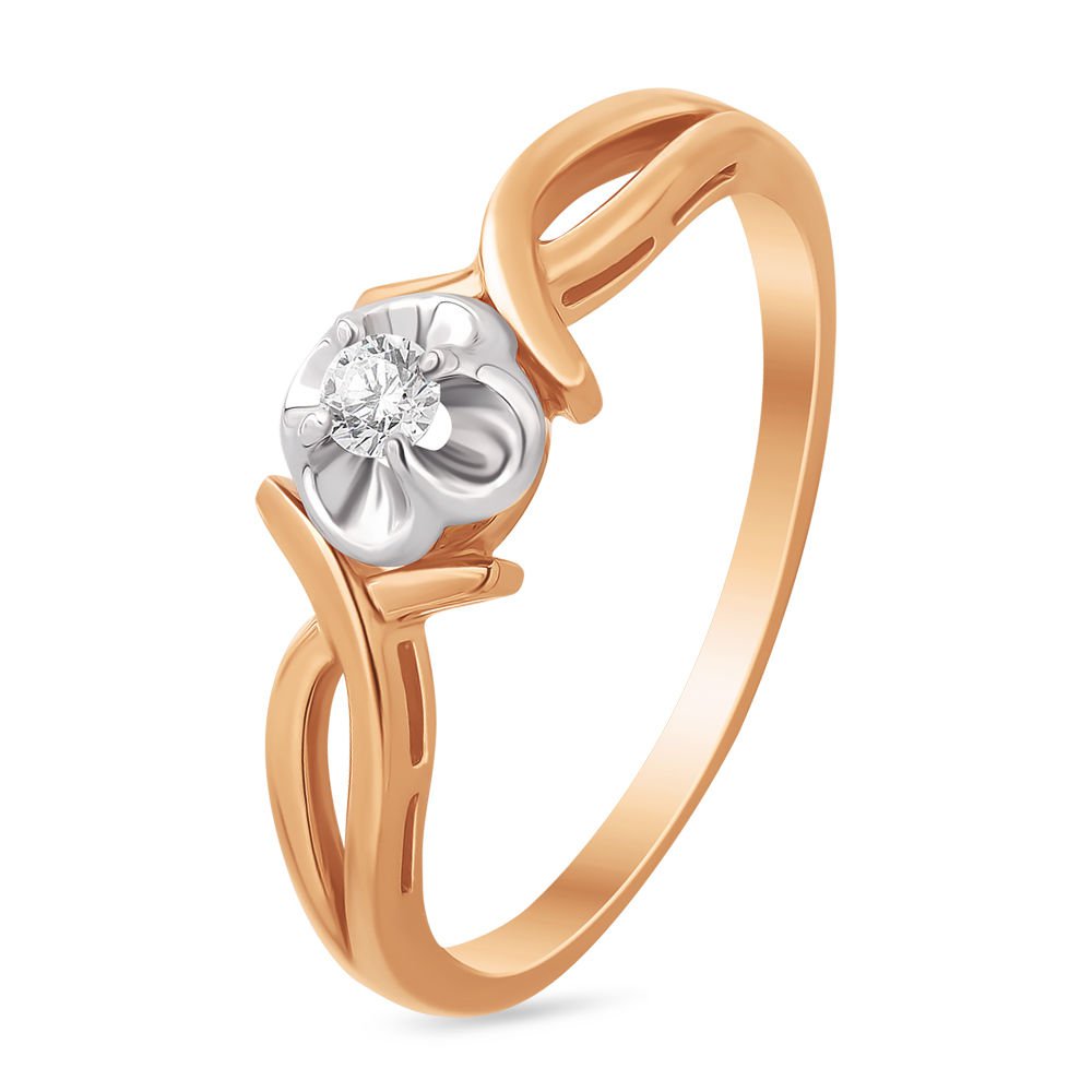 

Кольцо женское из красного золота с фианитом 585Gold 301009462, р, 301009462