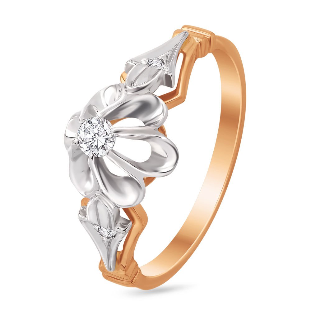 

Кольцо женское из красного золота с фианитом 585Gold 301009460, р, 301009460