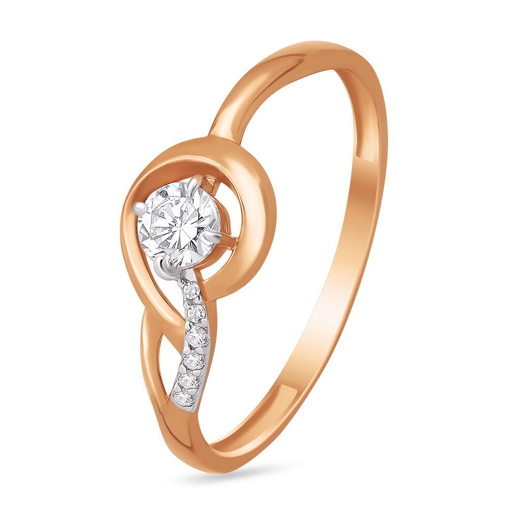 

Кольцо женское из красного золота с фианитом 585Gold 301009507, р, 301009507