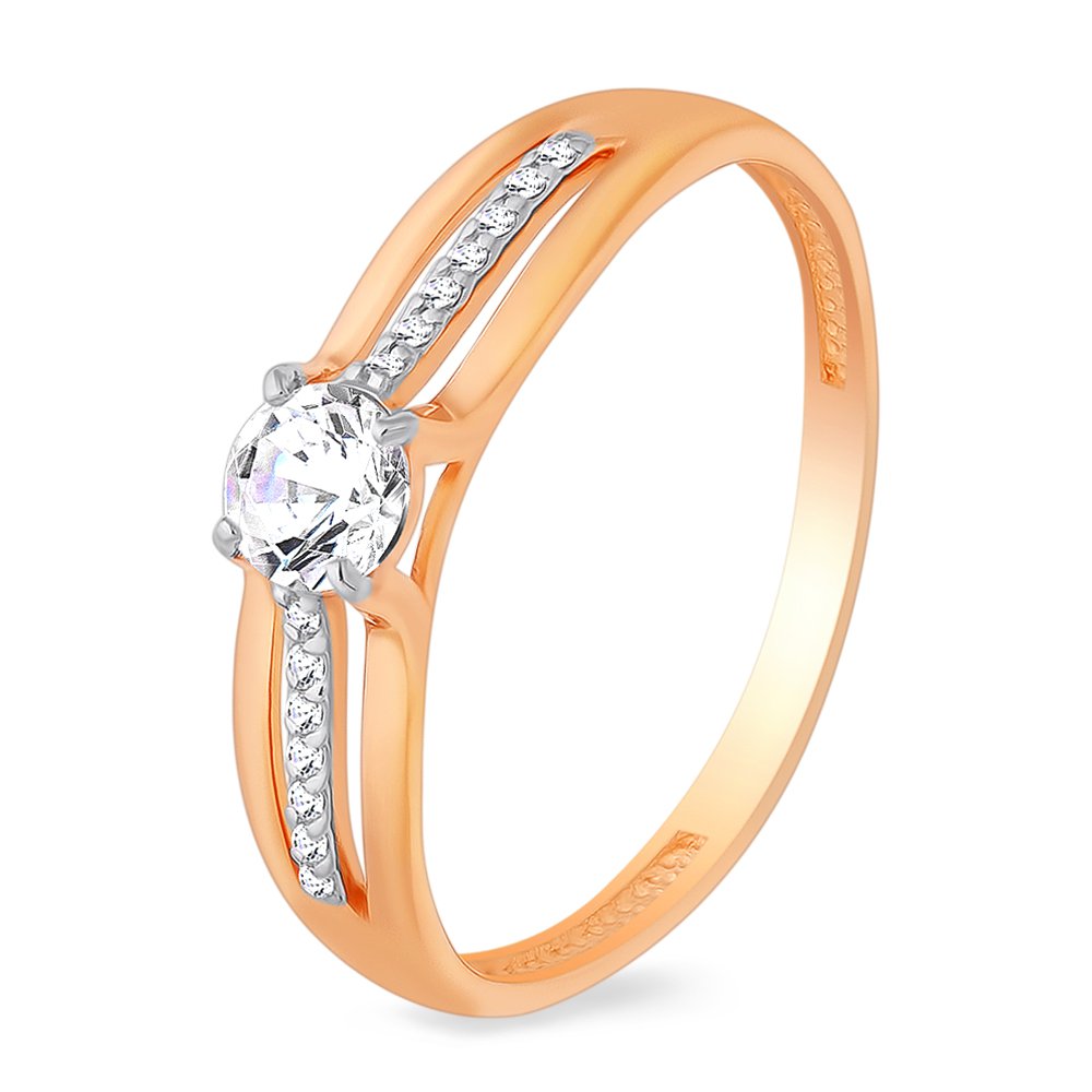 

Кольцо женское из красного золота с фианитом 585Gold 301009517, р, 301009517