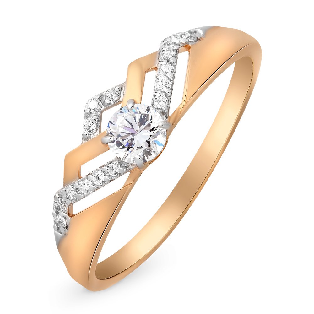 

Кольцо женское из красного золота с фианитом 585Gold 301009516, р, 301009516
