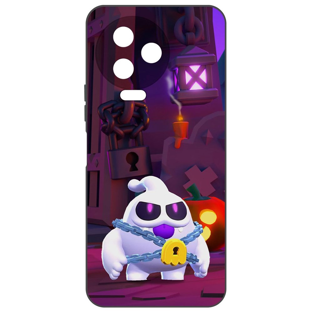 

Чехол-накладка Софт Brawl Stars - Призрак Скуик для Infinix Note 12 2023 (G99), Черный