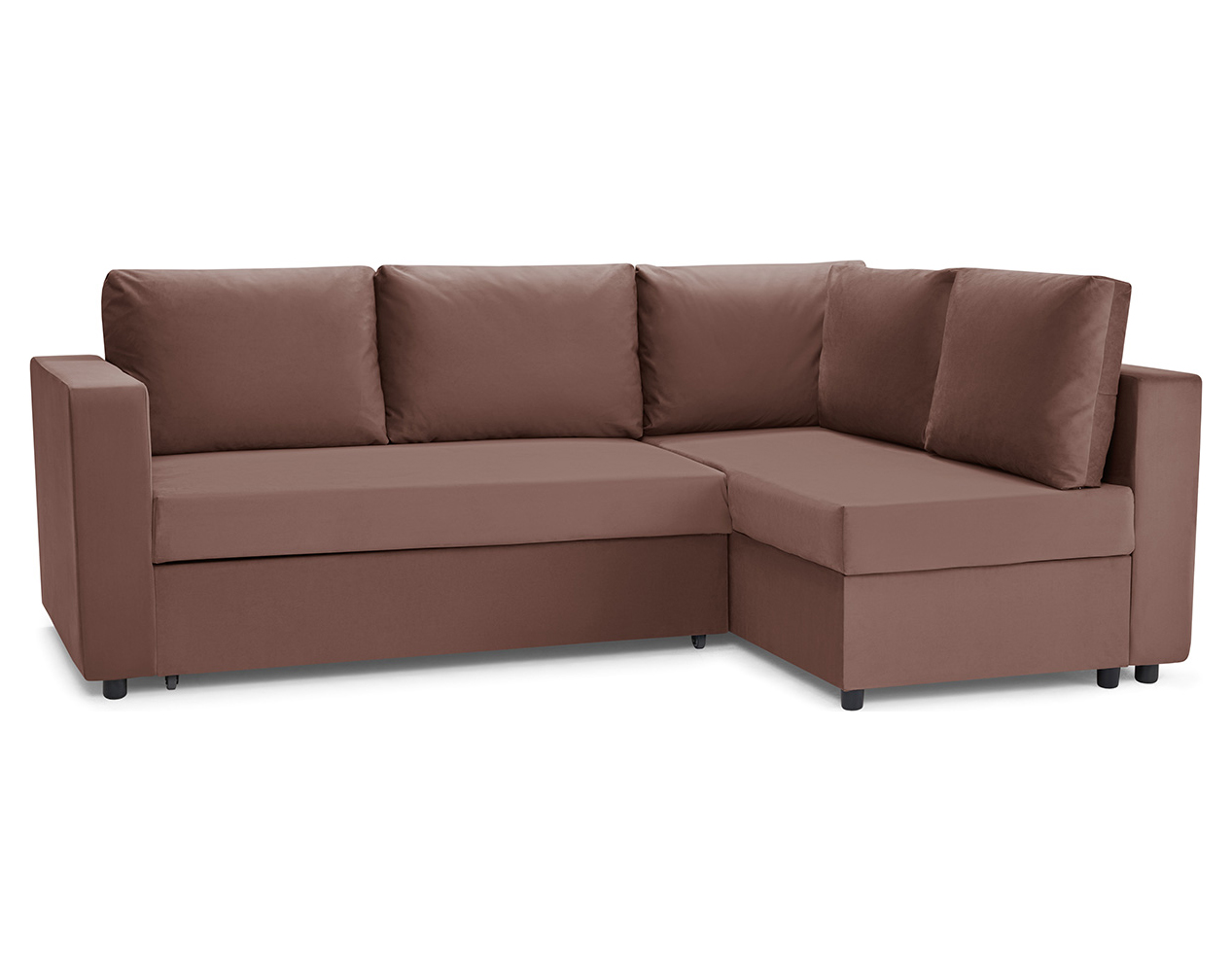 Угловой диван-кровать ВММ Мансберг с универсальным углом, шоколадный