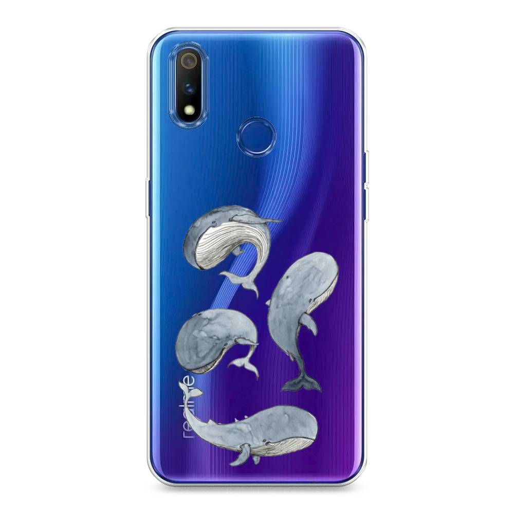 

Чехол Awog на Realme 3 Pro "Киты", Разноцветный, 251250-1