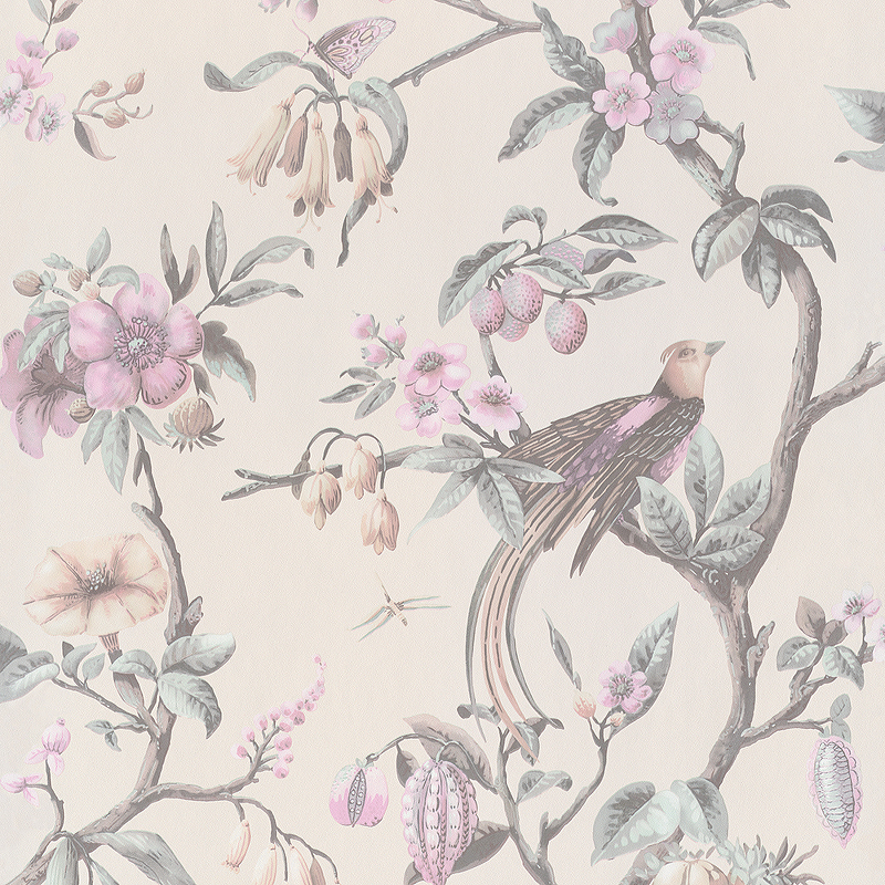 

Обои BN-INTERNATIONAL Fiore 220440 (0,53х10) Белый/Разноцветный, Цветы/Птицы, 220440