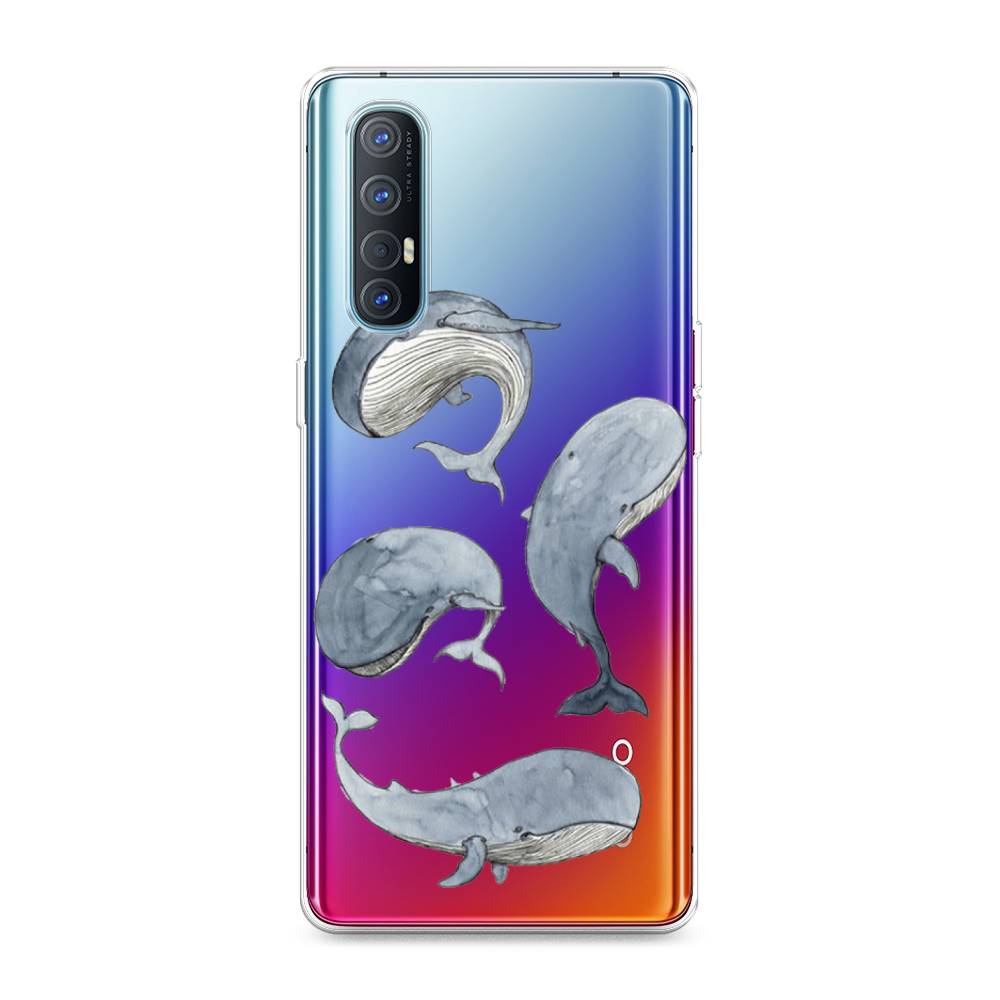 

Чехол Awog на Oppo Reno 3 Pro "Киты", Разноцветный, 252550-1