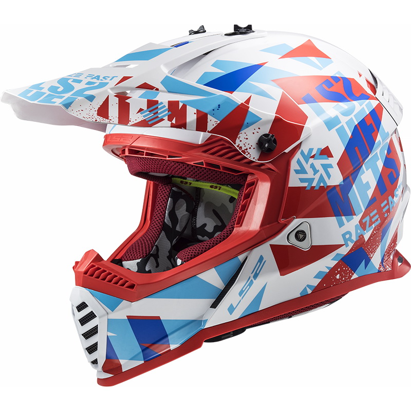Кроссовый шлем LS2 MX437 Fast Mini Funky Красно-белый L